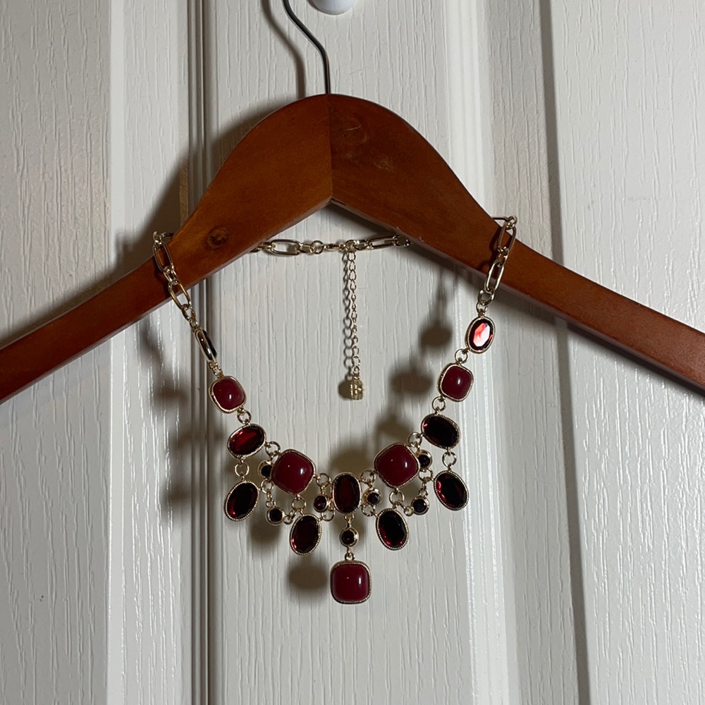 Gold and red necklace